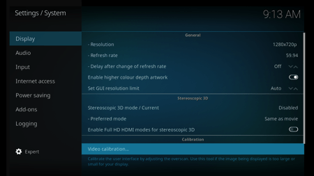 Kodi Video Calibration