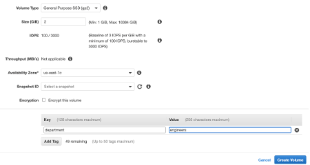 Amazon EBS Configure Volume