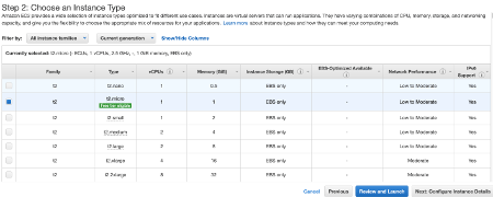 Amazon EC2 Select T2 Micro