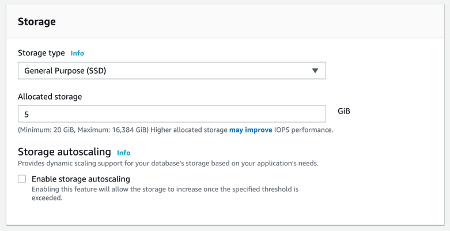 RDS Choose Storage